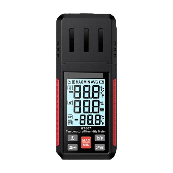 HT607 Digital Temperature Humidity Meter, High Precision Digital Hygrometer With Ambient Dew Point Humidity Meter