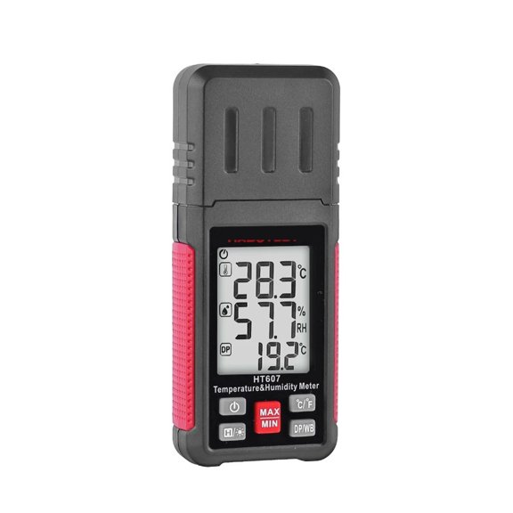 HT607 Thermo-hygrometer With Dew Point/Wet Bulb Temperature Digital Thermometer Psychrometer For Home/Greenhouse/Cellar/Lab/Farm