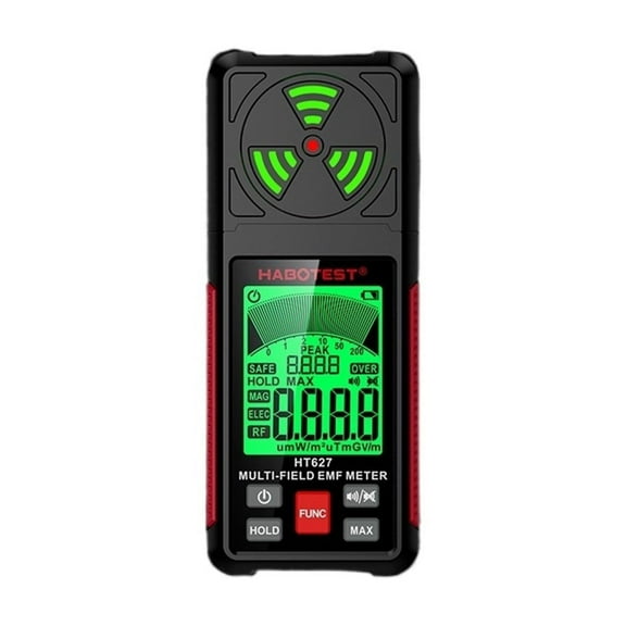 HT627 3 In 1 EMF Meter Portable Digital Electromagnetic Radiation Detector Electric Field/Magnetic Field/ Radiation Detector ,Portable