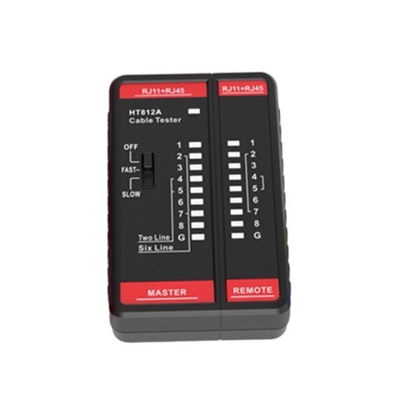 HT812A Cable Tester For RJ45 RJ11 RJ12 LAN Network For VOIP Phone Line, Detects Shorts Opens Crosstalk, Portable With LED Display