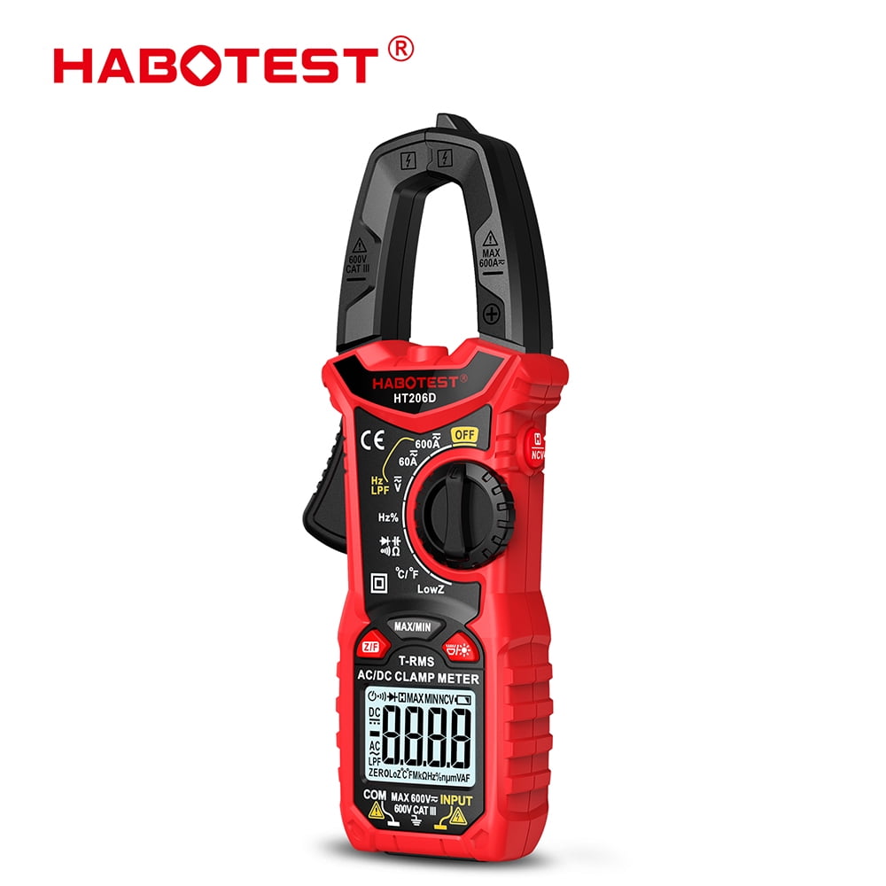 HTABOTEST HT206D Digital Clamp Meter TRMS 6000 Counts, Multimeter