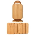 thumbnail image 1 of HTB 6 Piece Small Bamboo Cutting Board Sets with Stand Holder for Kitchen, 1 of 8