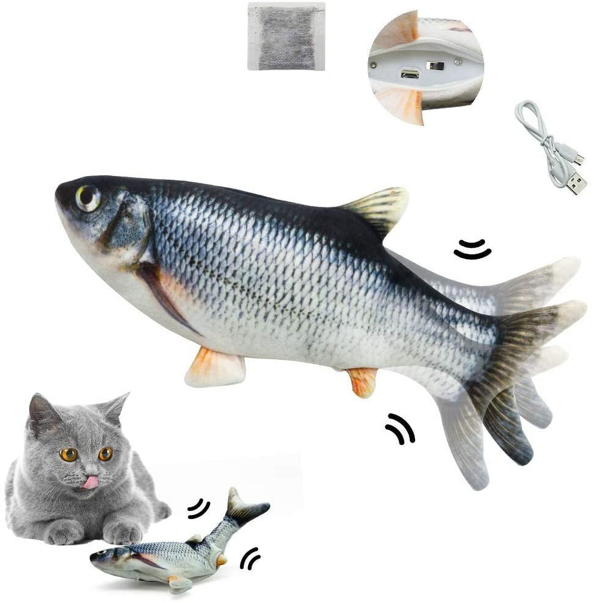 HTB Floppy Fish Cat Toy,Floppy Fish Dog Toy,USB Charging Interactive