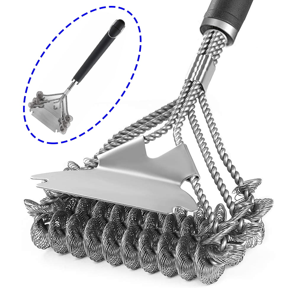  Scrub Daddy BBQ Daddy Grill Brush - Bristle Free Steam Cleaning  Scrubber with ArmorTec Steel Mesh - Replaceable Head Cleaning Brush +  Scraper for Grill Grates (1 Count) : Patio, Lawn & Garden