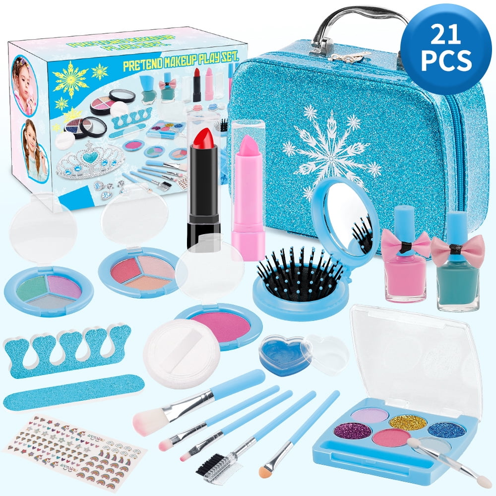 HTB Kids Makeup Toy Kit for Girl, 21pcs Washable Kids Play Pretend ...