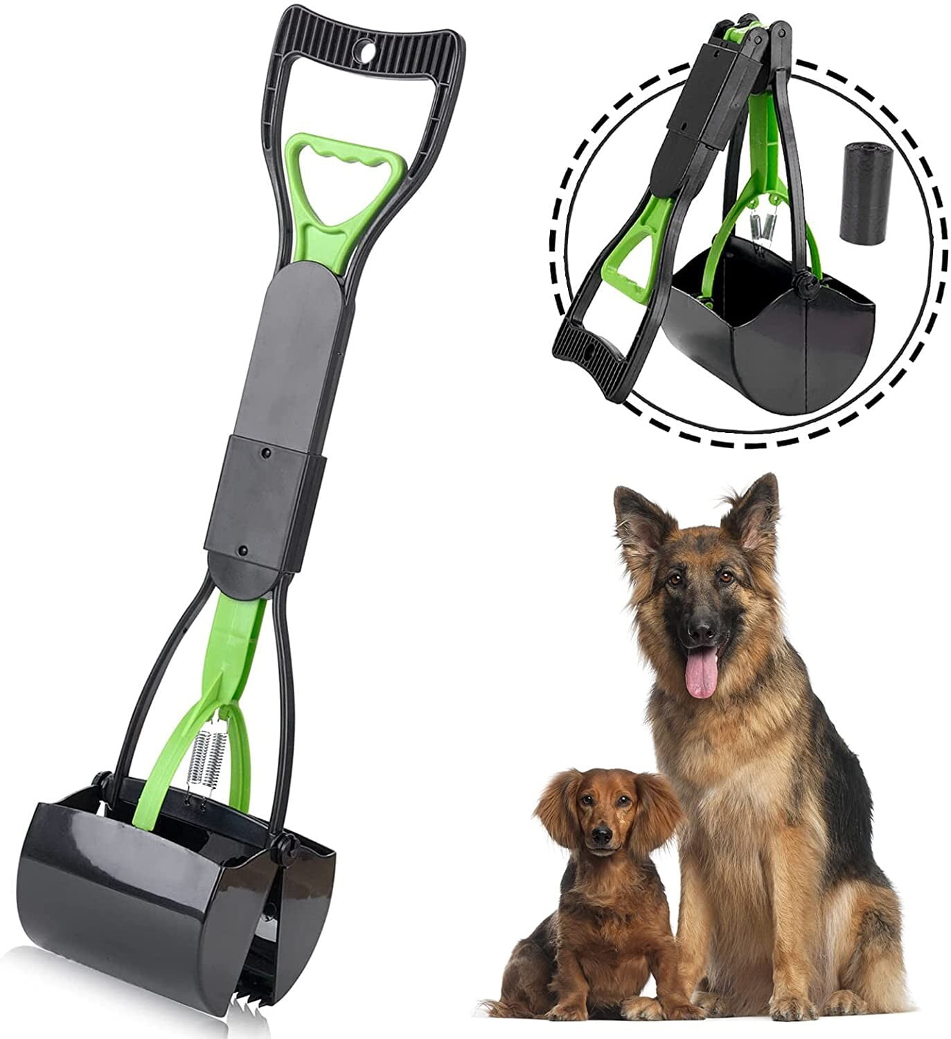 HTB Pooper Scooper for Large Small Dogs, Foldable Dog Poop Waste Pick
