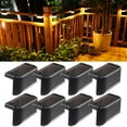 HTB Solar Deck Lights Outdoor, 8 Pack Solar Step Lights Waterproof LED