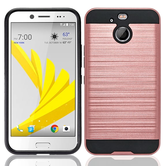 HTC Bolt Hybrid Metal Brushed Shockproof Tough Case Cover