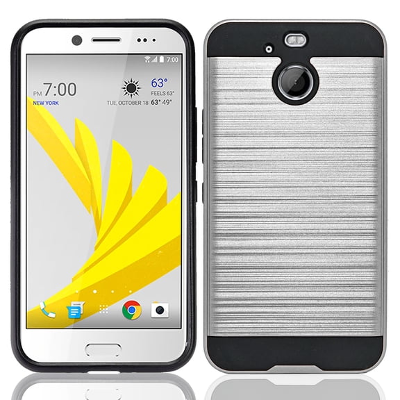 HTC Bolt Hybrid Metal Brushed Shockproof Tough Case Cover