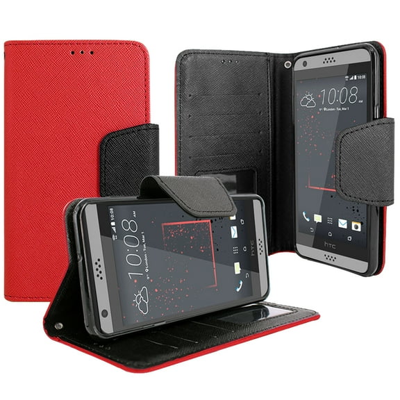HTC Desire 530 / Desire 630 Magnetic flap Streak Leather Wallet Pouch Case Cover
