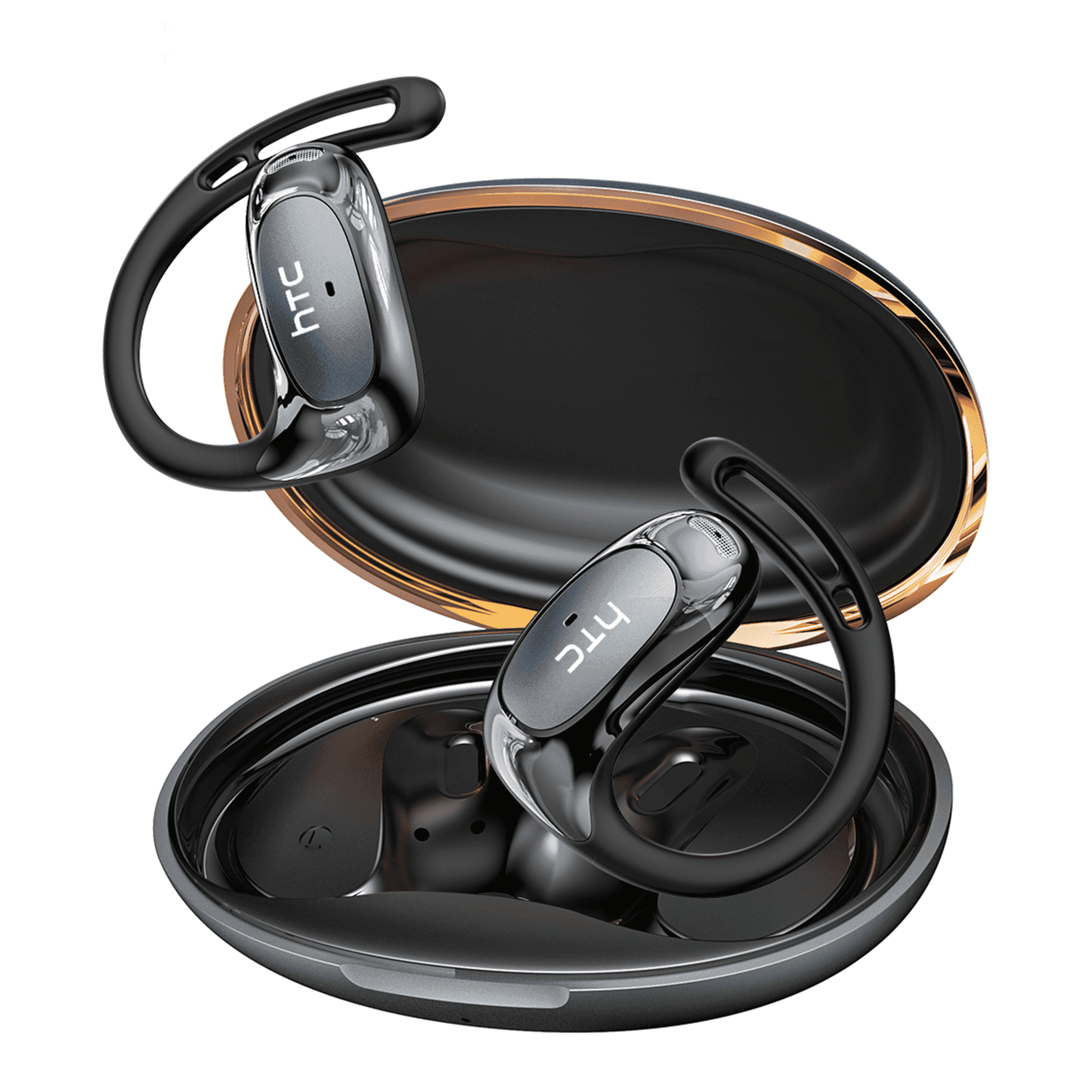 HTC NE35 Earbuds Wireless Earbuds in Real Time for Languages Open Ear Earbud Translator Device with APP Waterproof IPX6