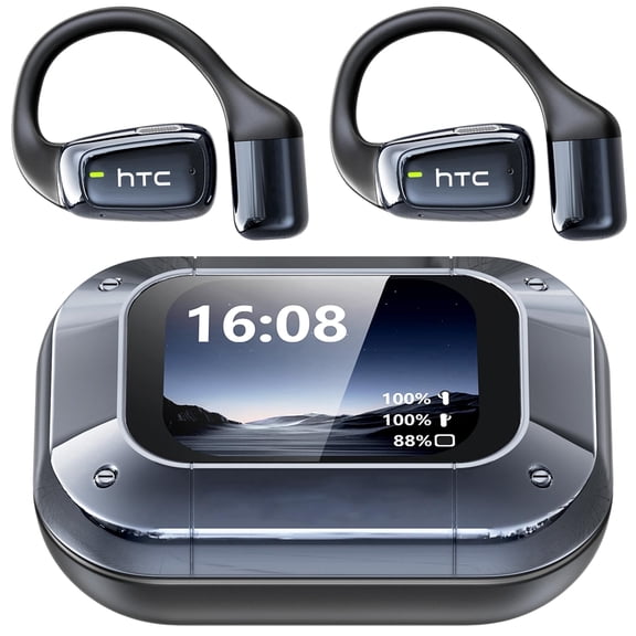 HTC NE25 Open Ear Earbuds AI Translator Earbuds,164 Languages with Smart Screen ,Bluetooth Wireless Headphones IPX6 60H Playtime for Sports & Business