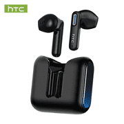 HTC NE49 Wireless Bluetooth Earbuds,In-Ear Headphones,IPX5 Waterproof, Short Handle Design, for Work, Sports and Offical,TWS Earphones,Black