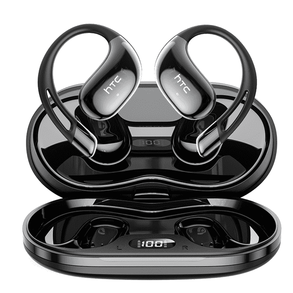 HTC NE57 AI Language Translation Earbuds Wireless Bluetooth6.0 Earbuds Real Time Support 135 Languages Open Ear Earbuds