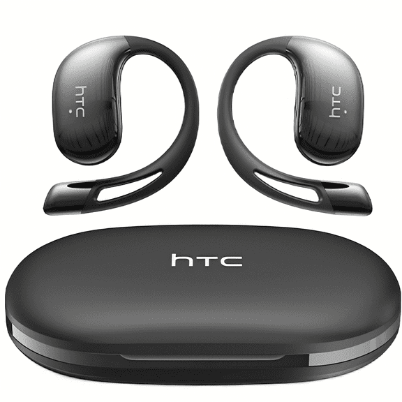 HTC NE57 Wireless Earbuds Open Ear Headphones Sports, Bluetooth 6.0 Earbuds, 48h Support 150 AI Languages Translator Earbuds IPX6 Waterproof,Black