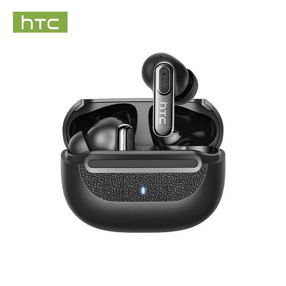 HTC NE60 Wireless Bluetooth 6.0 Open Ear Earbuds, AI Translator, Noise-Cancelling Headphones, 130+ Languages, 30H,Black