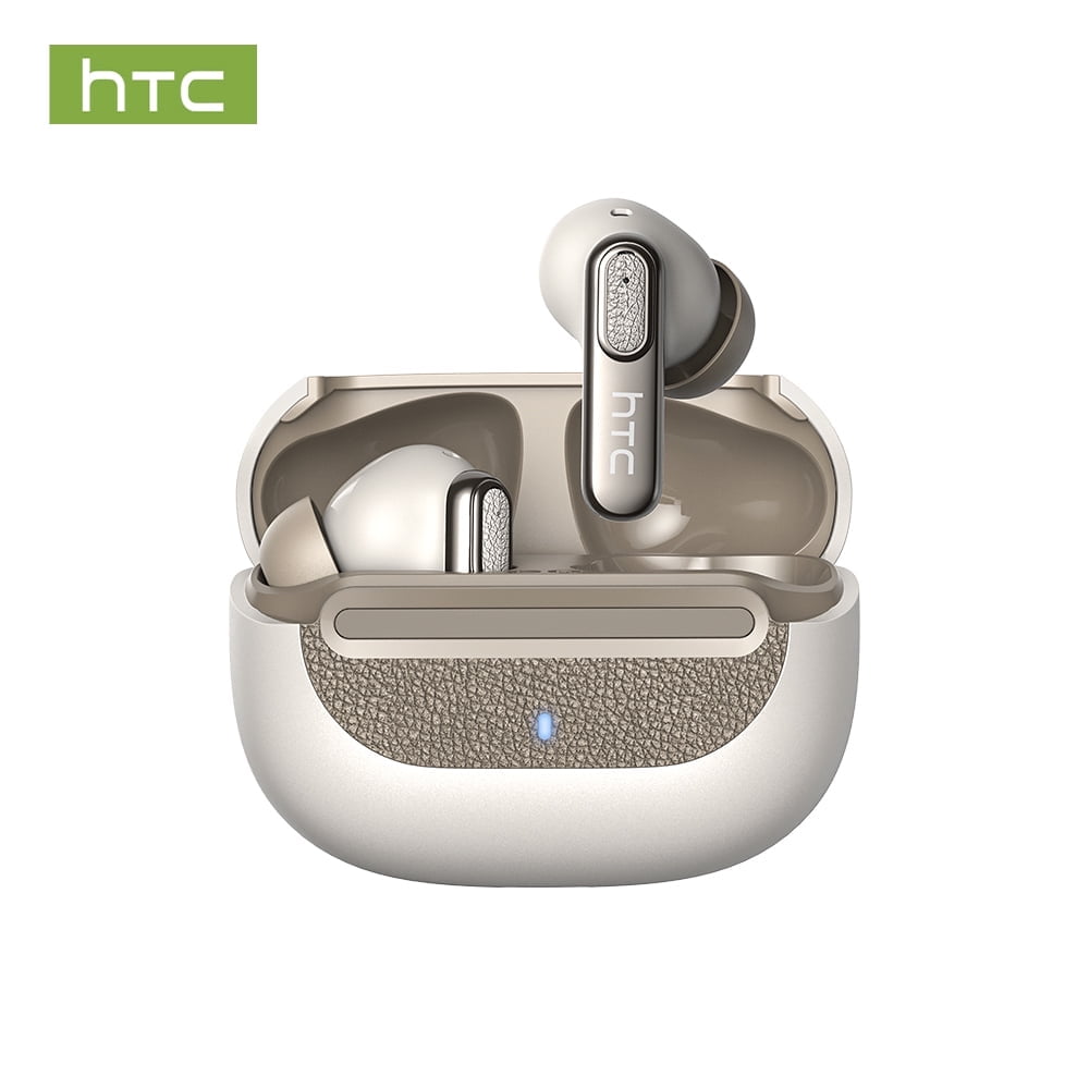 HTC NE60 Wireless Bluetooth 6.0 Open In-Ear Earbuds, AI Translator, Noise-Cancelling Headphones, 130+ Languages, 30H,Beige