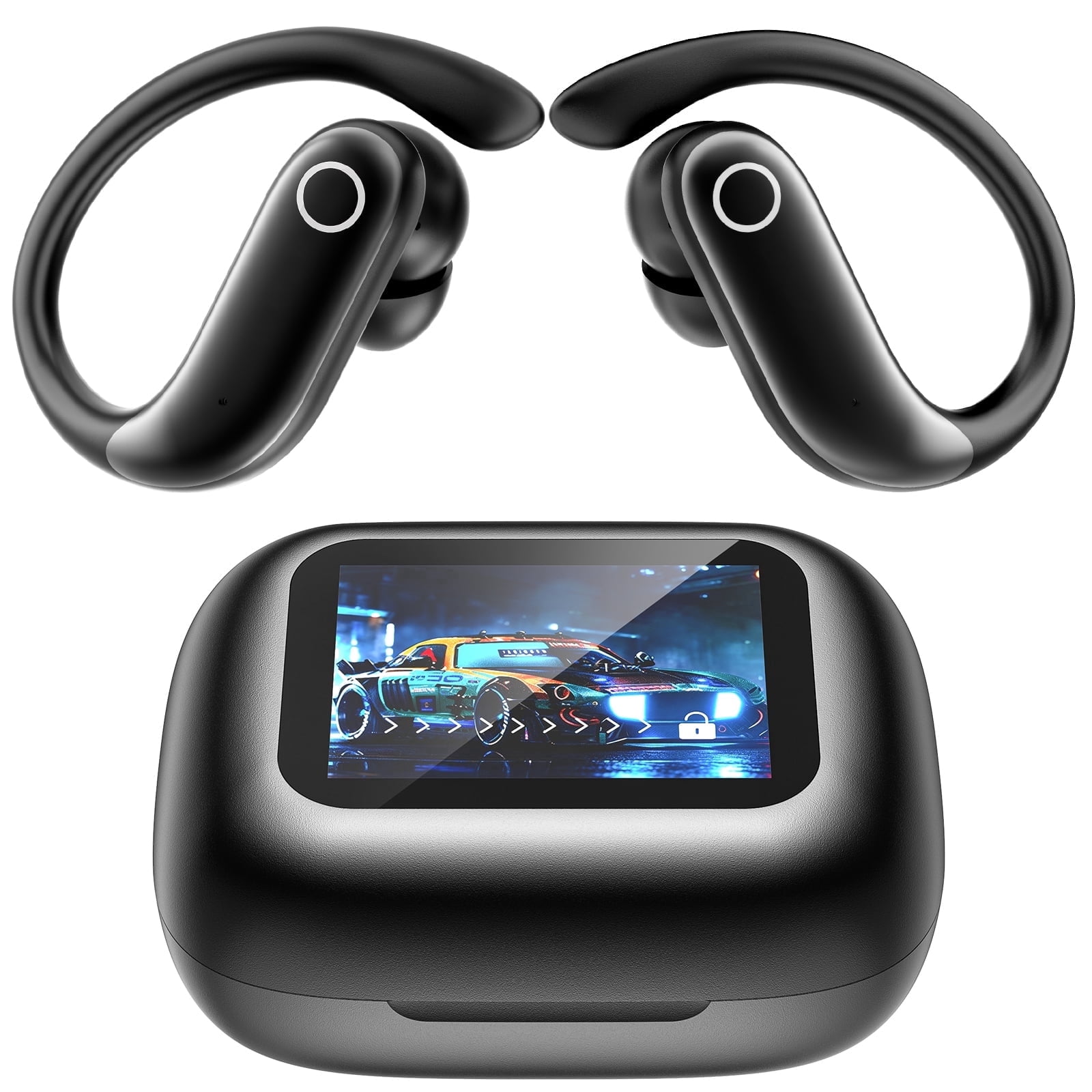 HTC NE61 Heart Rate Earbuds Wireless Open Ear Earbuds with Touch Screen AI Translation Headphones Noise-Cancelling Earphones