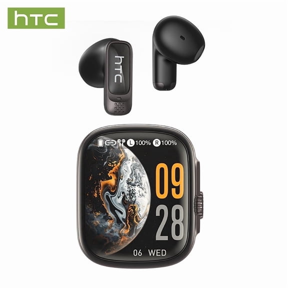 HTC NE72 AI Translator Earbuds, Real-Time Translation Wireless Bluetooth Earphones with Comfortable In-Ear Fit, Smart Touch Control, Clear Calls, Find My Earbuds, Black