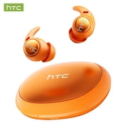 HTC NE76 Sleep Earbuds, Ultra Thin Bluetooth 6.0 Wireless Earbuds for Side Sleepers with AI Translation and Noise Reducing Design, Orange