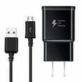 thumbnail image 1 of HTC One (M8) max Adaptive Fast Charger Micro USB 2.0 Charging Kit [1 Wall Charger + 5 FT Micro USB Cable] Dual voltages for up to 60% Faster Charging! Black, 1 of 3