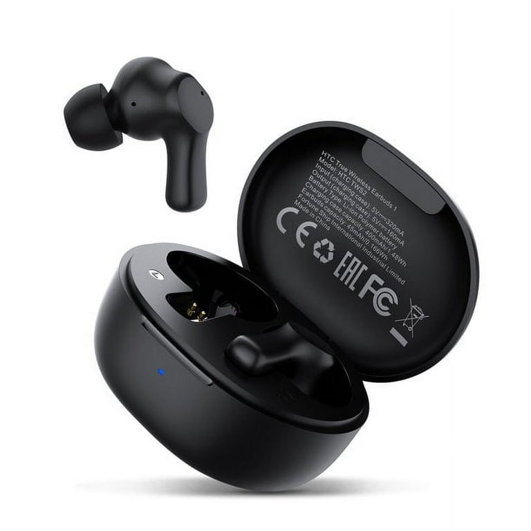 HTC True Wireless Earbuds Bluetooth 5.1 Rechargeable Compatible with Android Cordless with Mic Black Walmart