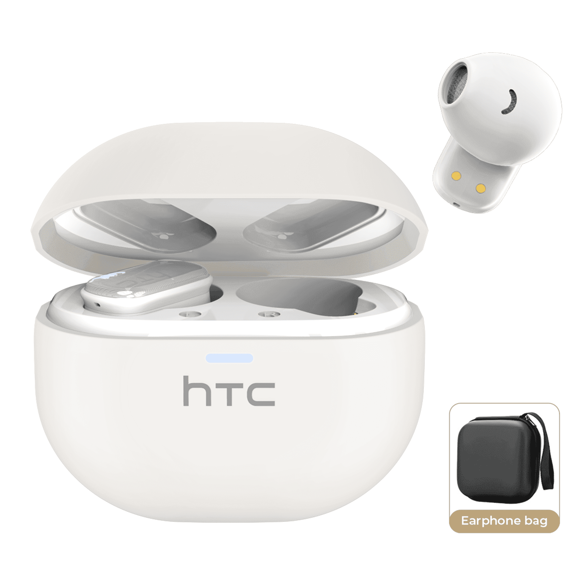 HTC NE16 Wireless Translation Earbuds Real Time for 134 Languages Translator Headphones with APP Noise Cancelling
