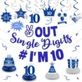 HTDZZI 10th Birthday Decorations AIF4 for Boys Girls, Happy 10th