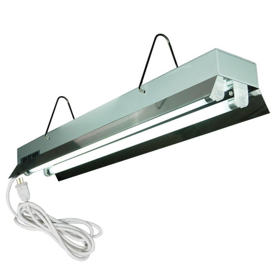 HTG Supply 2-Foot / 2-Tube High-Output T5 Fluorescent Grow Light Fixture, Bulbs Included