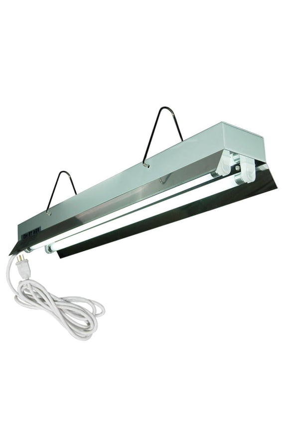 2-Foot / 2-Tube High-Output T5 Fluorescent Grow Light Fixture, Bulbs Included