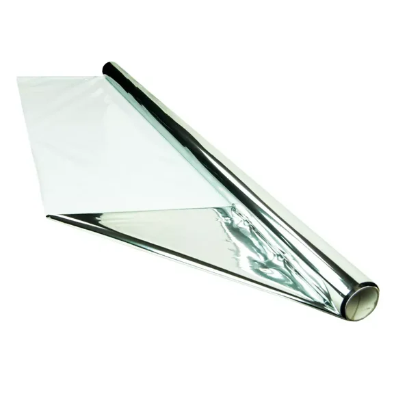 HTG Supply 25 Foot by 4 Foot Reflective Mylar On White Poly Roll, 2-Mil