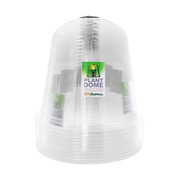 HTG Supply Garden Cloche Plant Protector Bell (10-Pack) - Reusable Vented Plastic Dome