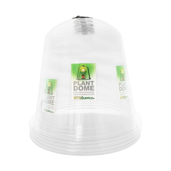 HTG Supply Garden Cloche Plant Protector Bell (5-Pack) - Reusable Vented Plastic Dome
