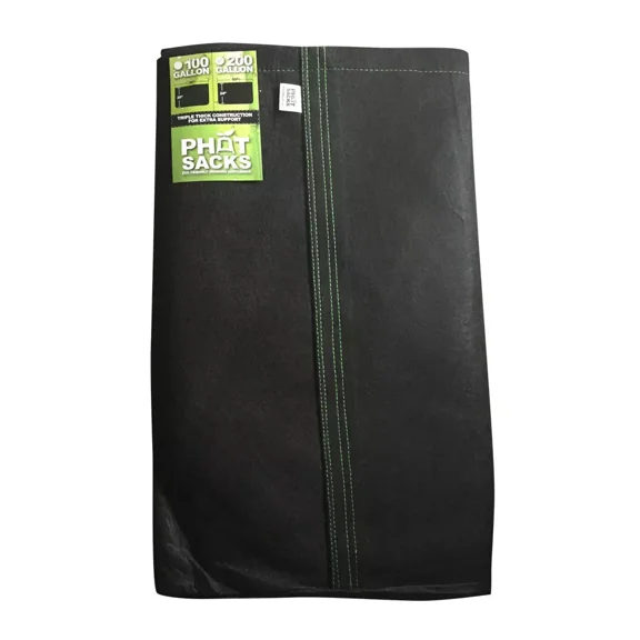 HTG Supply Phat Sacks 200-Gallon Indoor/Outdoor Black Fabric Grow Pot - Single