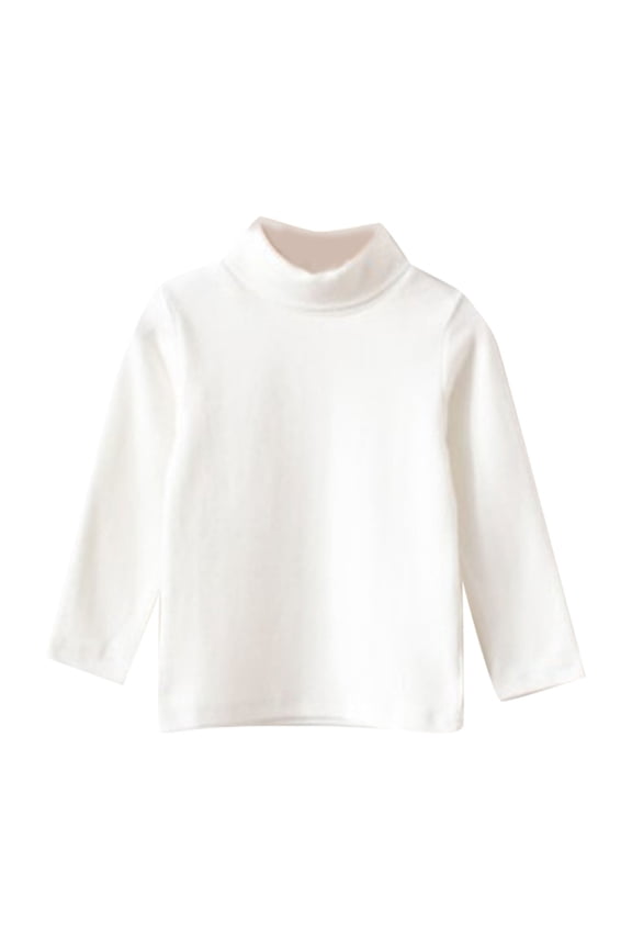 Toddler Girl Pullover Sweater Turtleneck Sweater Solid Shirt Kids Hoodie Long Sleeve T Shirt White-a 4-5 Years