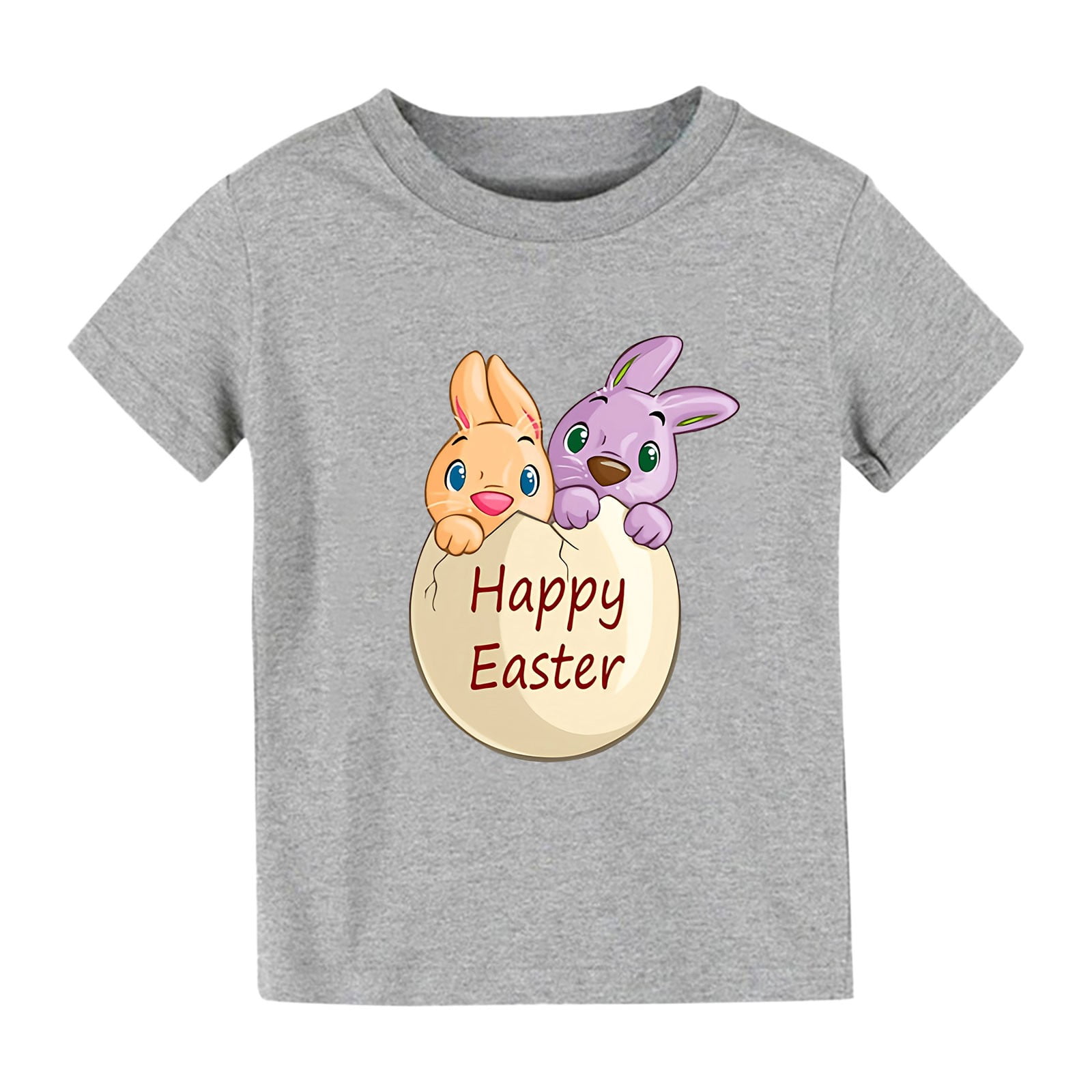 HTGFGMGW Toddler Girls T Shirt Short Sleeve Shirt Bunny Print Cute