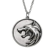 HTGFGMGW Witcher Medallion Necklace Witcher Necklace Wizard Medallion Necklace Geralt of Rivia Wolf Necklace for Men Wild Hunt Wolf Medallion Necklace Wild Hunt Geralt Necklace Wolf Jewelry for Men