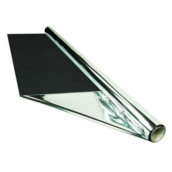 HTGSupply 50 Foot by 4 Foot Reflective Mylar On Black Poly Roll, 2-Mil