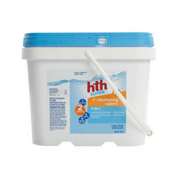 HTH 41233 3-Inch Super Chlorinating Tablets, 9.6-Pound