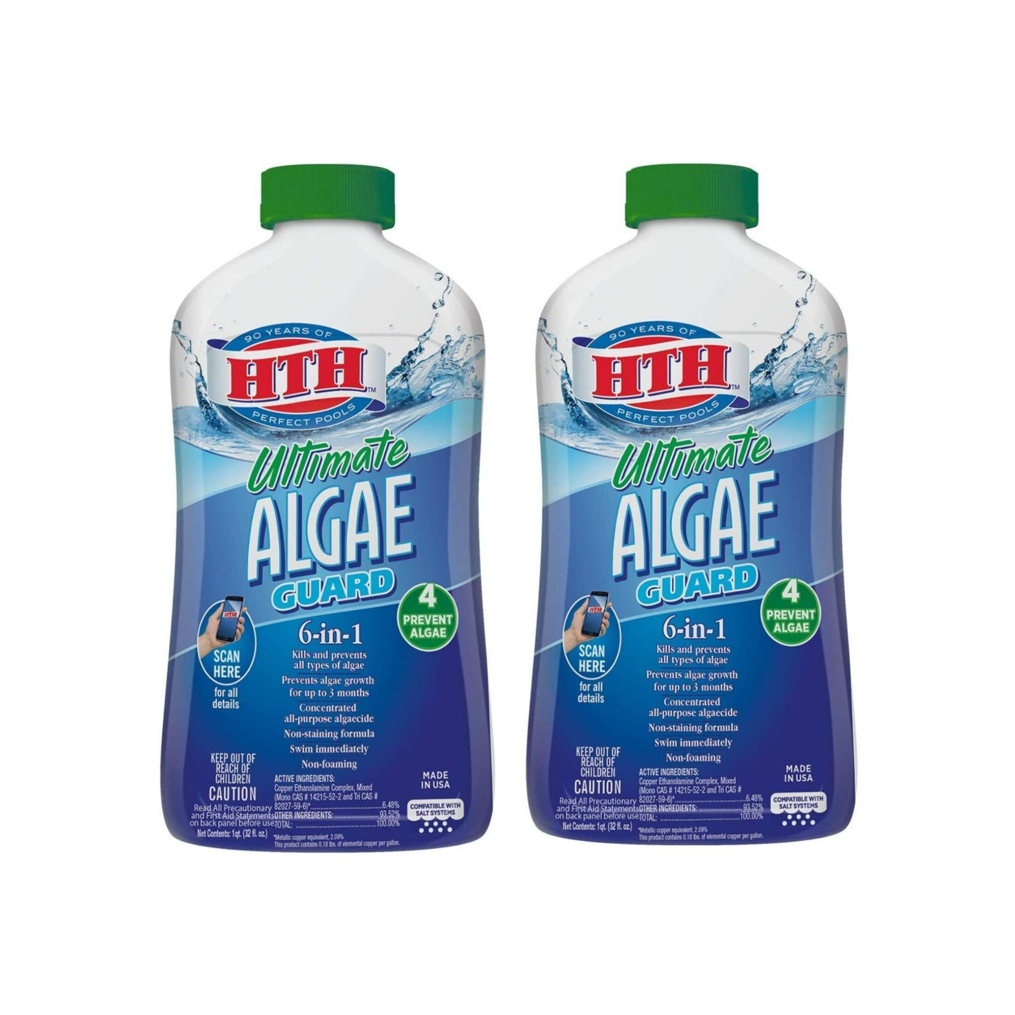 HTH 67033 Ultimate 1 Qt Algae Guard Nonfoaming Swimming Pool Algaecide
