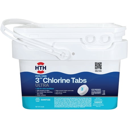 HTH Ultra Chlorine Tablets Swimming Pool Sanitizer - 3" Tablets - 8 lbs
