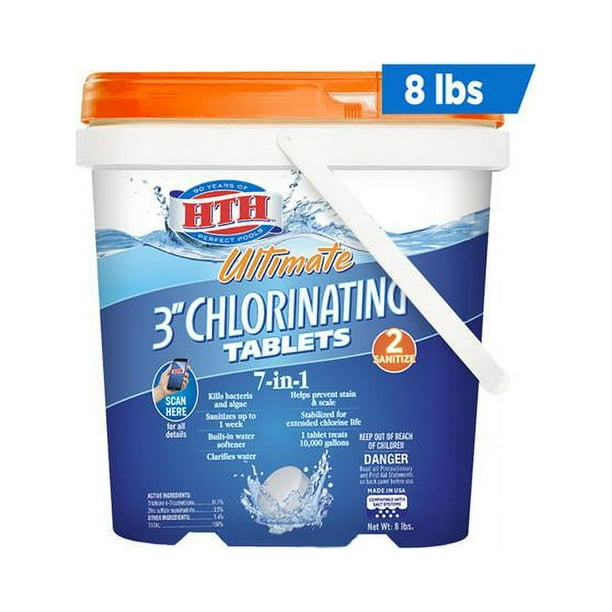 HTH 8 lbs Ultra Tablet Chlorinating Chemicals Walmart Business Supplies