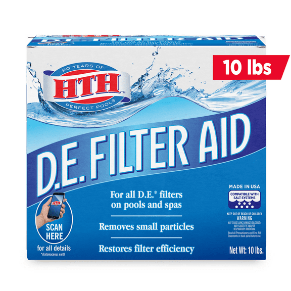 HTH Diatomaceous Earth Filter Aid, Pool Chemicals and Supplies, 10 lb