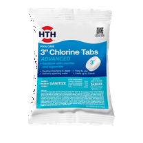 HTH Pool Care 3" Chlorine Tablet Advanced for Swimming Pools, 6oz Single Tablet