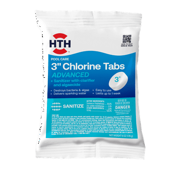 HTH Pool Care 3" Chlorine Tablet Advanced for Swimming Pools, 6oz Single Tablet