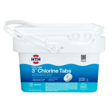 HTH Pool Care 3" Chlorine Tablets Advanced for Swimming Pools, Tablets, 5 lbs.
