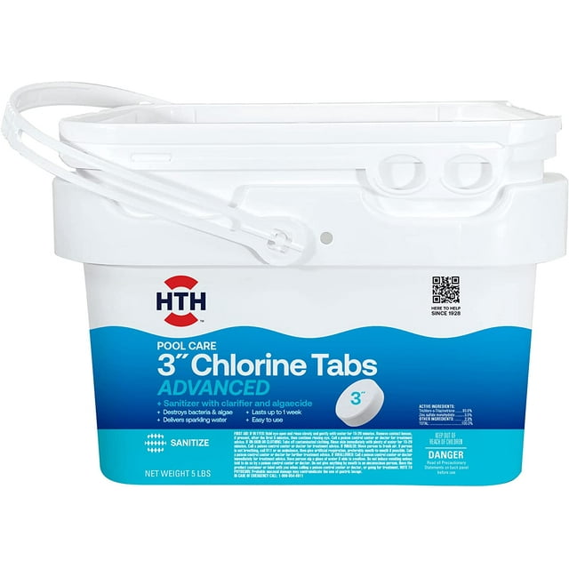 HTH Pool Care 3" Chlorine Tabs Advanced, Swimming Pool Chlorinating
