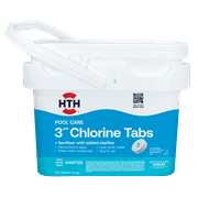 HTH Pool Care 3" Chlorine Tabs for Swimming Pools, Pool Chemicals, 25 lbs