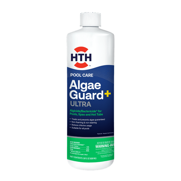 HTH Pool Care Algae Guard Ultra Plus — Liquid, 28 fl oz — Pool Algaecide for All Pool Types