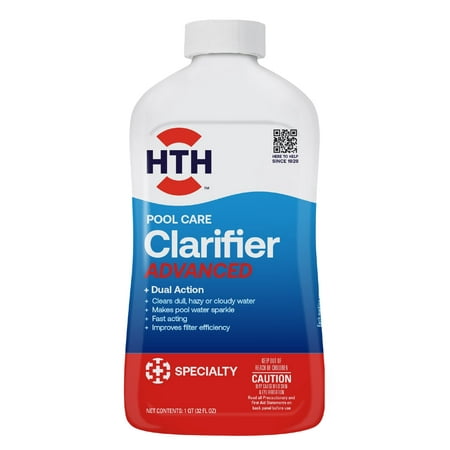 HTH Pool Care Clarifier Advanced for Swimming Pools, Liquid, 32oz.